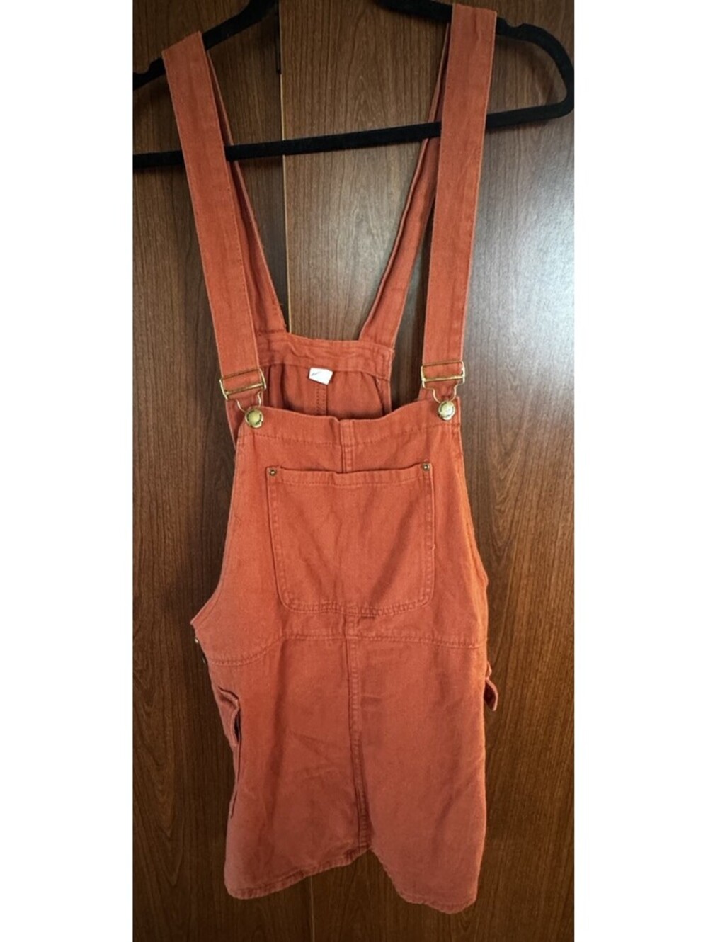 Heritage Falmer Womens M Rust Orange Denim Overall Skirt Bib Pinafore